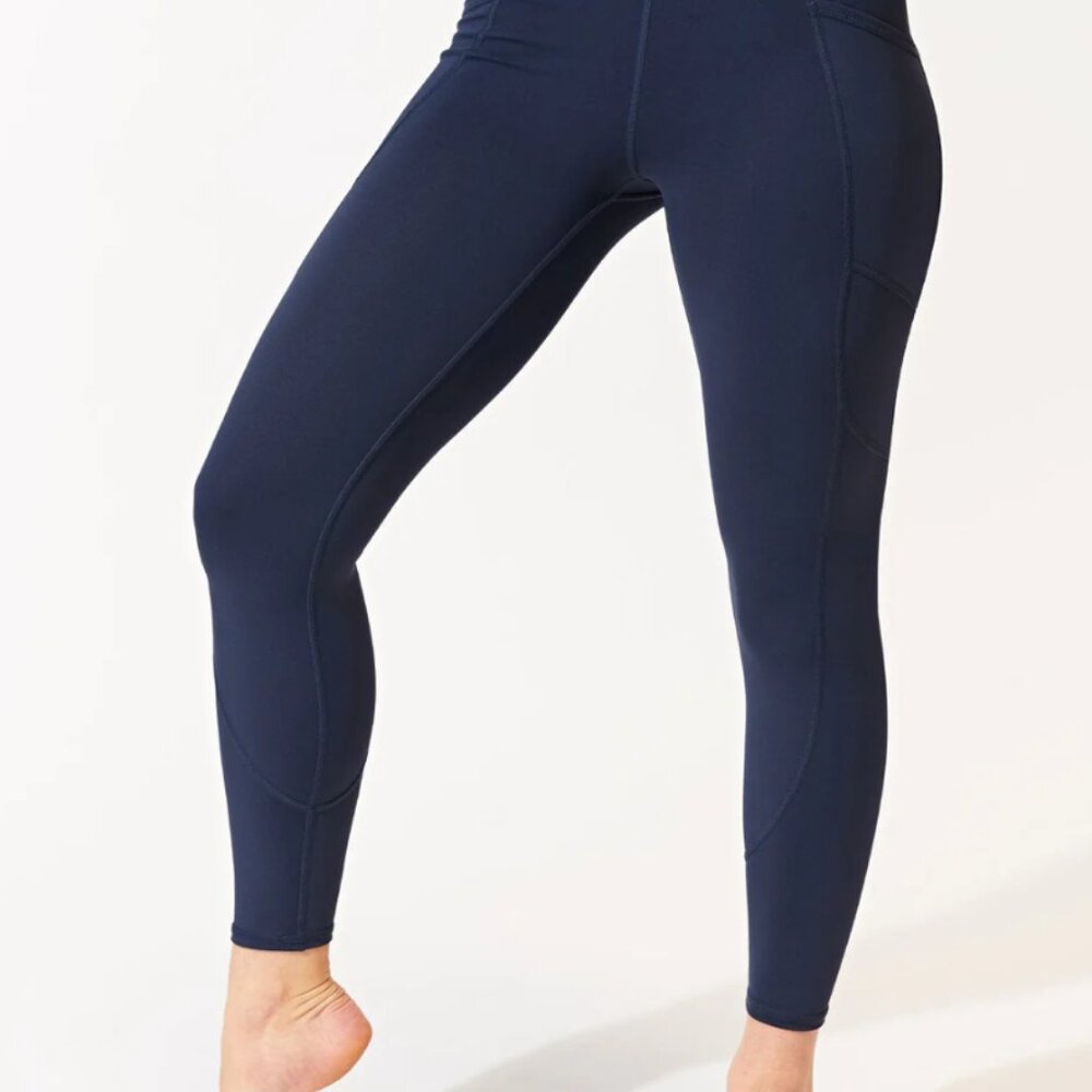 Threads for Thought Rita Pocket High Rise 7/8 Sport Legging 24" Navy, Size S